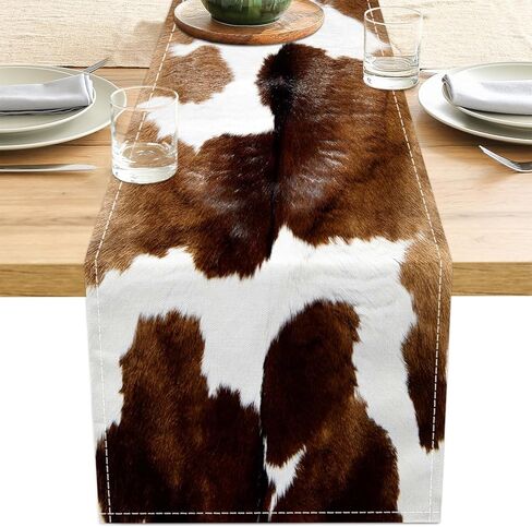 Western Cheetah Table Runner Brown Leopard Print Table Runners Western Home Decor for Wedding Party Home Dinner Table Decorations 13 x 36 Inch (just a Print) in Kuwait