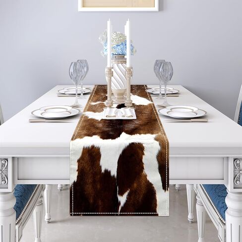 Western Cheetah Table Runner Brown Leopard Print Table Runners Western Home Decor for Wedding Party Home Dinner Table Decorations 13 x 36 Inch (just a Print) in Kuwait