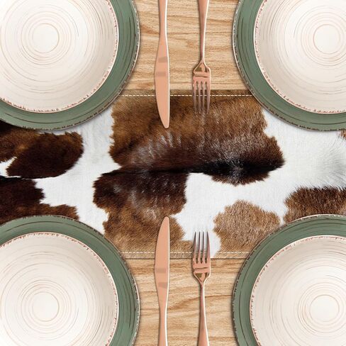 Western Cheetah Table Runner Brown Leopard Print Table Runners Western Home Decor for Wedding Party Home Dinner Table Decorations 13 x 36 Inch (just a Print) in Kuwait