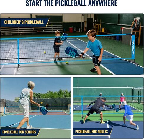 Aurorasynth Portable Pickleball Net مع عجلات ، 22 × 3 أقدام من حجم الكرة المخللة مع جامع الكرة ، 4 كرات المخلل ، 4 مجاذيف للمخلل ، حقيبة حمل للأفناء الخلفية ، الممر ، المرآب in Saudi Arabia