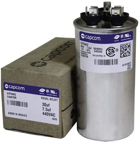 12282-30 + 7.5 uF MFD x 440 VAC Capcom Replacement Dual Capacitor Round # C43075R / 97F9982 in Saudi Arabia