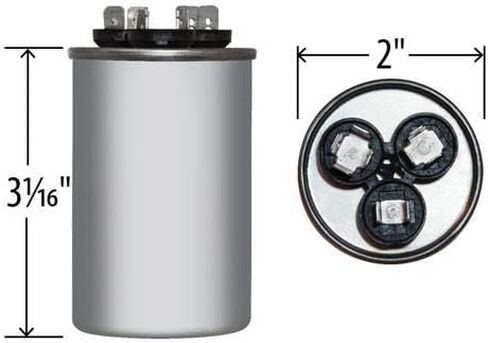 Goodman CAP050350440CS Universal Replacement - 35 + 5 UF/MFD 370/440 VAC Round Dual Capacitor in Saudi Arabia
