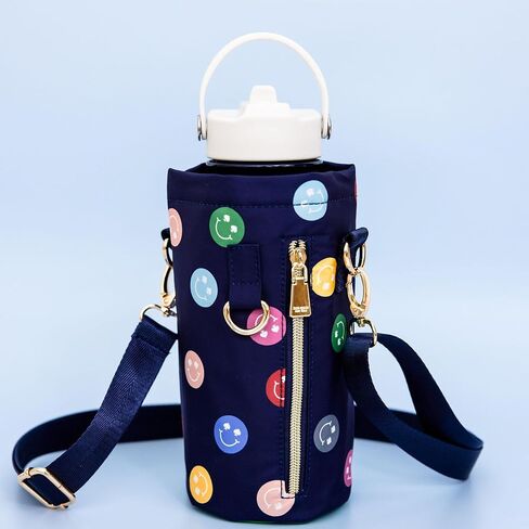 Kate Spade New York زجاجة مياه كبيرة معزولة من الفولاذ المقاوم للصدأ مع حامل ، زجاجة مياه معدنية 33 أونصة ، حبال ، تومول سفر مزدوج مع غطاء ، سبيد سمايلي in Saudi Arabia