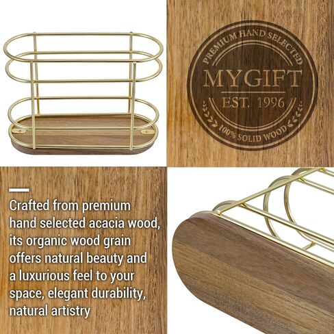 MyGift Realistic Industrial Pipe Black Metal Upright Napkin Holder with Burnt Wood Base, Dining Table Napkin Holder Dispenser in Kuwait