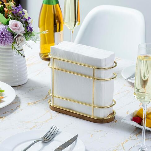 MyGift Realistic Industrial Pipe Black Metal Upright Napkin Holder with Burnt Wood Base, Dining Table Napkin Holder Dispenser in Kuwait