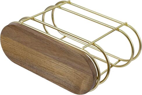 MyGift Realistic Industrial Pipe Black Metal Upright Napkin Holder with Burnt Wood Base, Dining Table Napkin Holder Dispenser in Kuwait