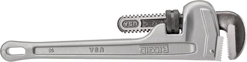 RIDGID 31095 Model 814 Aluminum Straight 14" Plumbing Pipe Wrench, Silver, Made in the USA in Saudi Arabia