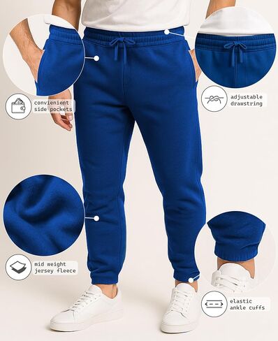 AMERICAN HEAVEN Men's Fleece Jogger | 3 Pocket All Season Athletic Workout Sweat Pants in Kuwait