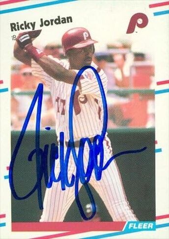 مستودع توقيعه 45403 ريكي جوردان بطاقة البيسبول فيلادلفيا فيليز 1988 FLEER NO .U-110 in Saudi Arabia