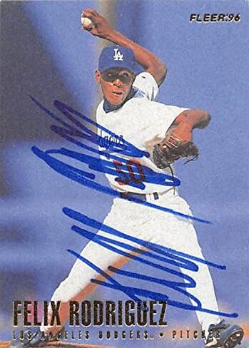 Autograph 158184 Los Angeles Dodgers 1996 Fleer No. 446 Felix Rodriguez Autographed Baseball Card in Saudi Arabia