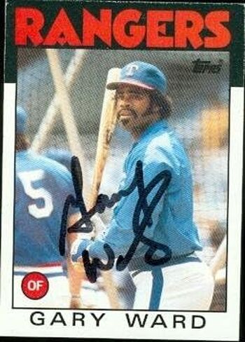 Autograph Warehouse 49163 Gary Ward Autographed Baseball Card Texas Rangers 1986 Topps No .105 in Saudi Arabia