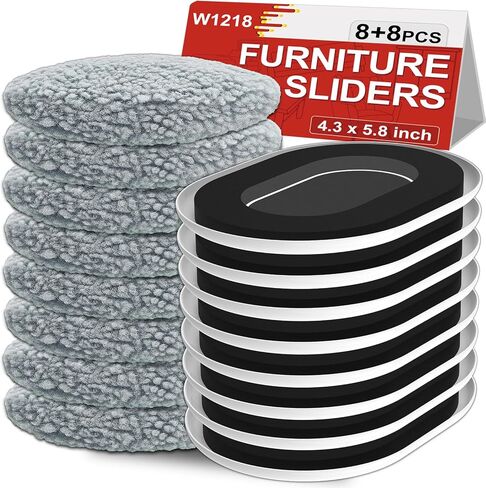 New Upgrade Furniture Sliders, Multi-Surface 3-in-1 Furniture Movers Sliders, Heavy Moving Pads with 8PCS 4.3" Carpet Sliders+4PCS Hard Floor Socks+1 Lifter, Protect Floor and Easily Move Furniture in Kuwait