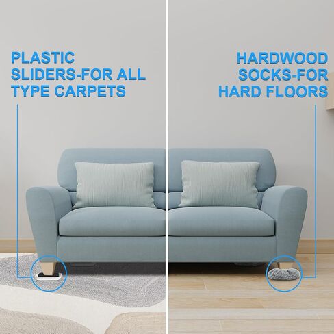 New Upgrade Furniture Sliders, Multi-Surface 3-in-1 Furniture Movers Sliders, Heavy Moving Pads with 8PCS 4.3" Carpet Sliders+4PCS Hard Floor Socks+1 Lifter, Protect Floor and Easily Move Furniture in Kuwait