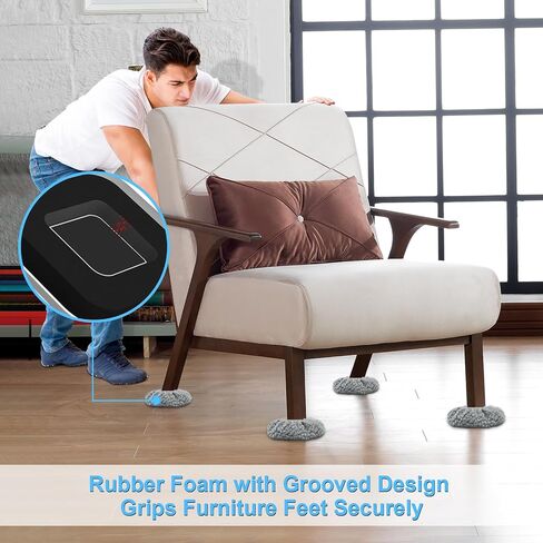 New Upgrade Furniture Sliders, Multi-Surface 3-in-1 Furniture Movers Sliders, Heavy Moving Pads with 8PCS 4.3" Carpet Sliders+4PCS Hard Floor Socks+1 Lifter, Protect Floor and Easily Move Furniture in Kuwait