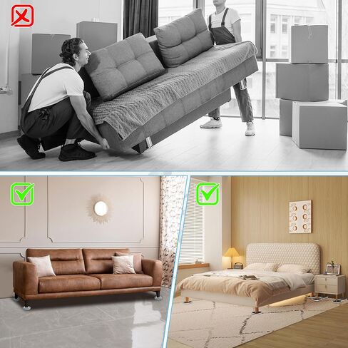New Upgrade Furniture Sliders, Multi-Surface 3-in-1 Furniture Movers Sliders, Heavy Moving Pads with 8PCS 4.3" Carpet Sliders+4PCS Hard Floor Socks+1 Lifter, Protect Floor and Easily Move Furniture in Kuwait
