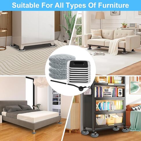 New Upgrade Furniture Sliders, Multi-Surface 3-in-1 Furniture Movers Sliders, Heavy Moving Pads with 8PCS 4.3" Carpet Sliders+4PCS Hard Floor Socks+1 Lifter, Protect Floor and Easily Move Furniture in Kuwait