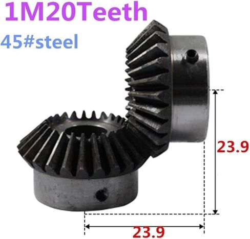 ترس ترس ، 2pcs العتاد المائل 45# الفولاذ الداخلي العتاد 90 درجة بزاوية التروس الصلب ثقب المسمار M5 (فتحة 6 مم) in Kuwait
