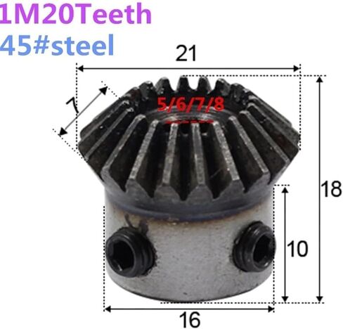 ترس ترس ، 2pcs العتاد المائل 45# الفولاذ الداخلي العتاد 90 درجة بزاوية التروس الصلب ثقب المسمار M5 (فتحة 6 مم) in Kuwait