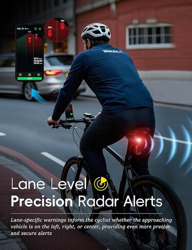 Ride-X9 Smart Bike Radar Tail Lights ، Pioneering-Level 120 ° الكشف عن المركبات ، تنبيه أمان الدراجات ، IP67 مقاوم للماء ، شحنة من النوع C ، عرض تطبيق الدعم ، ومعظم الكمبيوتر المتوافقة in Kuwait