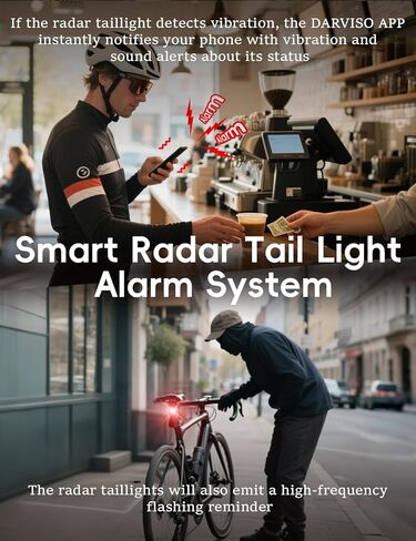Ride-X9 Smart Bike Radar Tail Lights ، Pioneering-Level 120 ° الكشف عن المركبات ، تنبيه أمان الدراجات ، IP67 مقاوم للماء ، شحنة من النوع C ، عرض تطبيق الدعم ، ومعظم الكمبيوتر المتوافقة in Kuwait