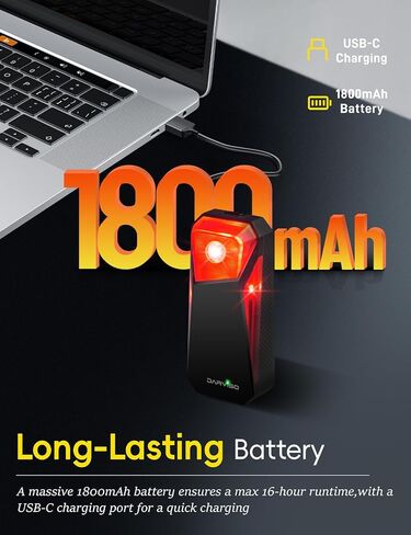 Ride-X9 Smart Bike Radar Tail Lights ، Pioneering-Level 120 ° الكشف عن المركبات ، تنبيه أمان الدراجات ، IP67 مقاوم للماء ، شحنة من النوع C ، عرض تطبيق الدعم ، ومعظم الكمبيوتر المتوافقة in Kuwait