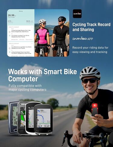 Ride-X9 Smart Bike Radar Tail Lights ، Pioneering-Level 120 ° الكشف عن المركبات ، تنبيه أمان الدراجات ، IP67 مقاوم للماء ، شحنة من النوع C ، عرض تطبيق الدعم ، ومعظم الكمبيوتر المتوافقة in Kuwait