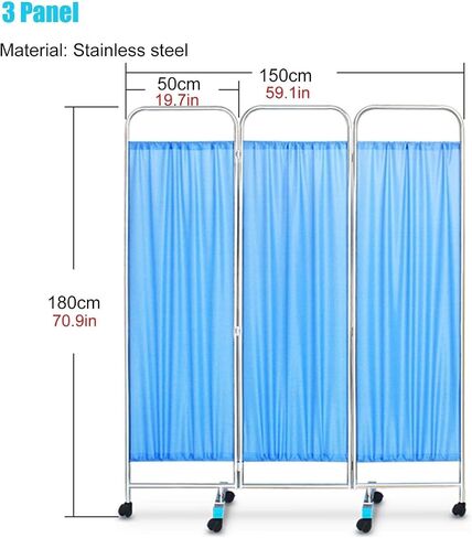 Freestanding Grade Medical Clinic Privacy Screen, Folding Mobile Room Divider with Waterproof Nylon Silk Cloth for Hospital Spa Lab, 3/4/5/6 Panels Bed Partition (Size : 6panel) in Saudi Arabia