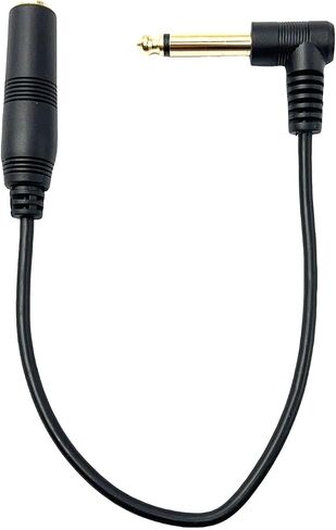 2PCS 1FT/30CM 1/4 Inch Right Angle TS Male to Female Adapter 90-Degree Gold Plated 6.35 mm 1/4" Mono Connectors Cable Compatible with Audio Extension Cables Speaker Bottom Plug Guitar in Saudi Arabia