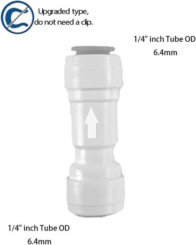 NSF 1/4" One Way Check Valve for Water Line 1/4" Reverse Osmosis Water Filter Push to Connect RO Fittings, Plastic Quick Connect Check Valve (6 pcs) in Saudi Arabia