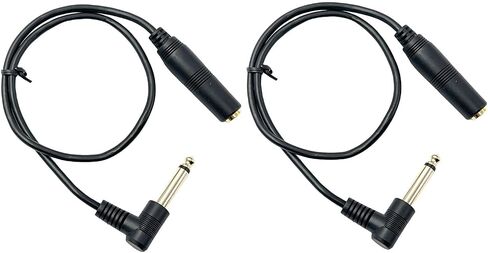 2PCS 1FT/30CM 1/4 Inch Right Angle TS Male to Female Adapter 90-Degree Gold Plated 6.35 mm 1/4" Mono Connectors Cable Compatible with Audio Extension Cables Speaker Bottom Plug Guitar in Saudi Arabia