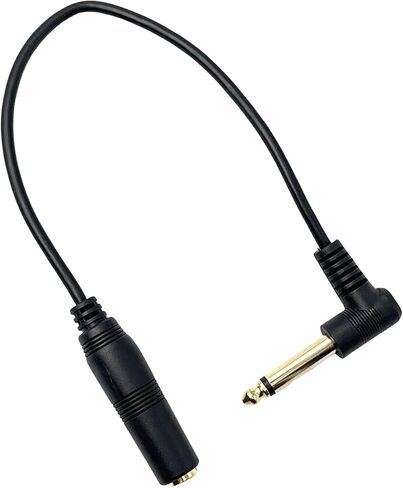 2PCS 1FT/30CM 1/4 Inch Right Angle TS Male to Female Adapter 90-Degree Gold Plated 6.35 mm 1/4" Mono Connectors Cable Compatible with Audio Extension Cables Speaker Bottom Plug Guitar in Saudi Arabia