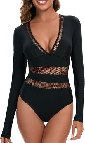 Seaur Women Long Long One Piece Rash Guard Swimsuit Cutout Modest Surfing Suit Upf 50+ بدلة السباحة in Kuwait
