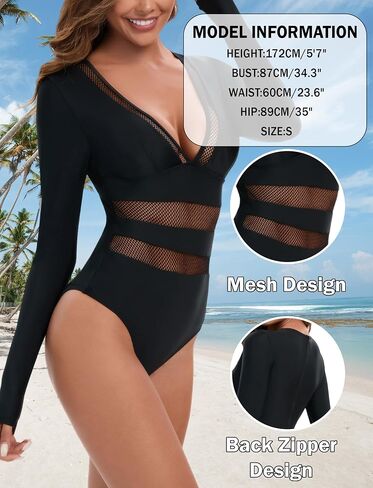Seaur Women Long Long One Piece Rash Guard Swimsuit Cutout Modest Surfing Suit Upf 50+ بدلة السباحة in Kuwait