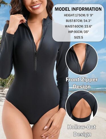 Seaur Women Long Long One Piece Rash Guard Swimsuit Cutout Modest Surfing Suit Upf 50+ بدلة السباحة in Kuwait