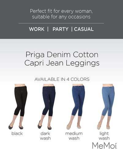 MeMoi Priga Denim Cotton Capri Jean Leggings in Saudi Arabia