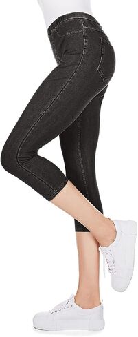 MeMoi Priga Denim Cotton Capri Jean Leggings in Saudi Arabia