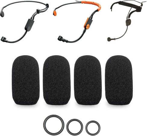 تغطي رغوة الميكروفون ذات 4 عبوات متوافقة مع SHURE SM31 FT ، PGA31-TQG microphone ، سماعة رأس WH20 ، نظام ميكروفون لاسلكي BLX14/P31 + 12 O حلقات في 3 أحجام-مرشح زجاج الزجاج الأمامي in Saudi Arabia