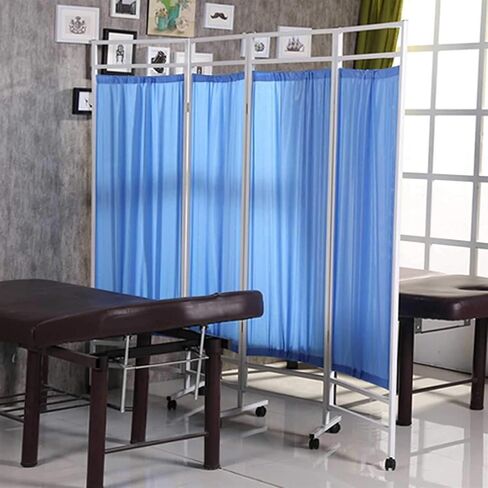 Blue Folding and Rolling Room Divider, Professional Grade Medical Privacy Screen On Wheels for Emergency Room Ward Spa, Space Saving in Saudi Arabia