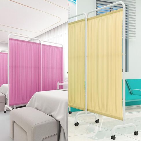 5 Panels Medical Privacy Screen,Standing Door Partition with Wheels,6ft High Folding Rolling Privacy Screen for Clinic Examination Room/Beauty Salon/Office(Blue,5-Panel) (Brown 4panel) in Saudi Arabia