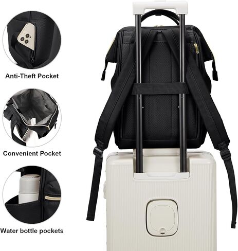 Kah&Kee Leather Backpack for Women and Men 16-inch Laptop Bag | Teacher Professional, Diaper Bag Backpack, Ideal for Work, School, Nurse, College & Travel in Saudi Arabia