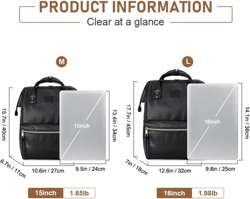 Kah&Kee Leather Backpack for Women and Men 16-inch Laptop Bag | Teacher Professional, Diaper Bag Backpack, Ideal for Work, School, Nurse, College & Travel in Saudi Arabia