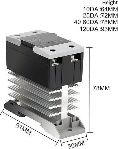 10A 25A 40A 60A 80A 100A 120A Mount Solid State Relay SSR المرحلة الفردية DC Control Control AC AC مع AC-Dink 1PCs (AC-AC ، 120A) in Saudi Arabia