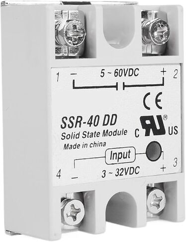 DC-DC Single Phase Solid State Relay DC DC SSR Module 10A 25A 40A DD Input Voltage 3-32V 12V DC to 5-60V DC Output Load 1Pcs(SSR-100DD) in Saudi Arabia