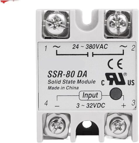 SSR-80DA Industrial Solid State Relay 80A 80DA SSR 80 DA Input Control Voltage 3-32V 12V DC and Output Load 24-380V 220V AC 1Pcs in Saudi Arabia