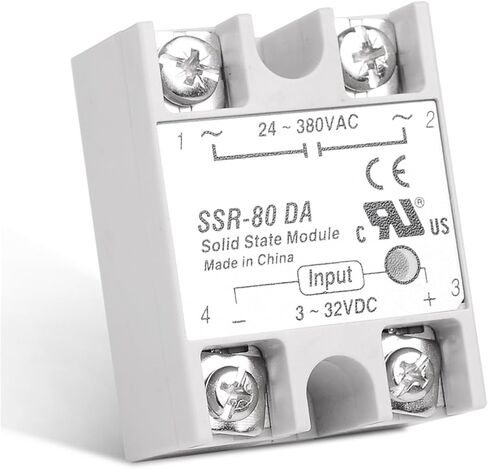 SSR-80DA Industrial Solid State Relay 80A 80DA SSR 80 DA Input Control Voltage 3-32V 12V DC and Output Load 24-380V 220V AC 1Pcs in Saudi Arabia