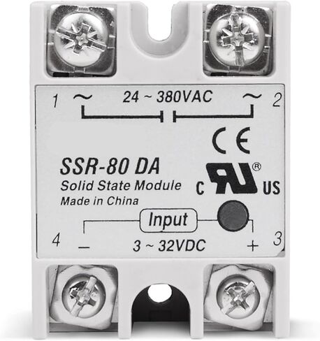 SSR-80DA Industrial Solid State Relay 80A 80DA SSR 80 DA Input Control Voltage 3-32V 12V DC and Output Load 24-380V 220V AC 1Pcs in Saudi Arabia