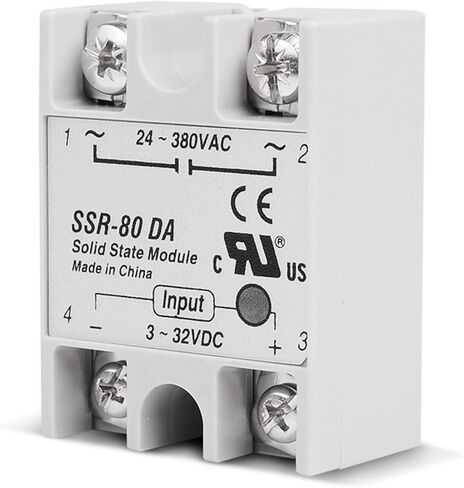 SSR-80DA Industrial Solid State Relay 80A 80DA SSR 80 DA Input Control Voltage 3-32V 12V DC and Output Load 24-380V 220V AC 1Pcs in Saudi Arabia