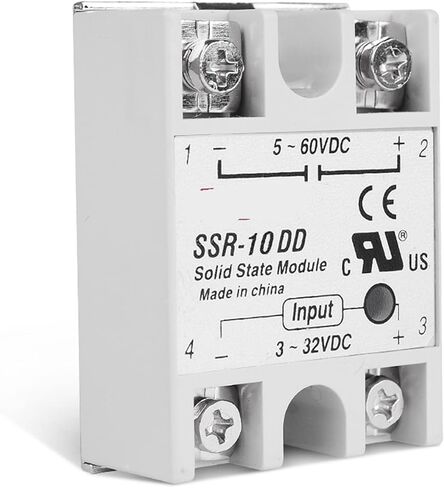 SSR-10DD Solid State Module Relay DC-DC المرحلة الفردية SSR 10A 10DD 3-32V 12V DC إلى 5-60V DC LOAD 1PCS in Saudi Arabia