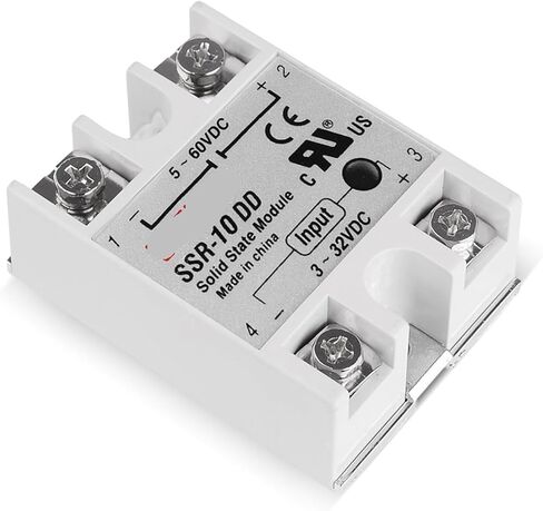 SSR-10DD Solid State Module Relay DC-DC المرحلة الفردية SSR 10A 10DD 3-32V 12V DC إلى 5-60V DC LOAD 1PCS in Saudi Arabia