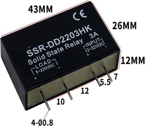 1PCS PCB SSR-D2202 D2203 D2205HK مخصص مع دبابيس SSR-D2205HK 5A DC-AC Solid Solid Relay (D2202) in Saudi Arabia